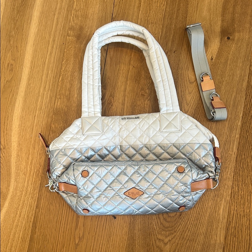 MZ Wallace Silver Quilted Baby Bag